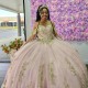 Off the Shoulder Pink Gillter Quinceanera Dresses Gold Bow Beads Tulle Lace Up Appliques Ball Gown Birthday Party Dress Vestidos