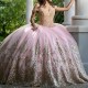 Off the Shoulder Pink Quinceanera Dress 2024 Gold Applique Lace Beading Vestidos Prom Vestidos De Baile Gown Sweet 15