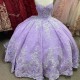 Princess Lavender Quinceanera Dresses Flower Applique Beads Ball Gown Sweet 16 Dress Vestidos De 15 Anos Quinceanera Pageant