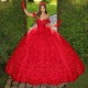 Red 2024 Off The Shoulder Ball Gown Quinceanera Dresses Applique Lace Beads Tull Vestidos De 15 Anos Corset Dress For 16th