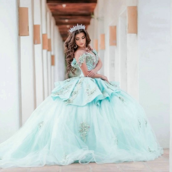 Romantic Floral Appliqued Beads Quinceanera Dress 2024 Sweet 16 Dress Cocktail Vestidos De Baile Ball Gown Vestidos De 15