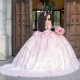 Pink Shiny Quinceanera Dress Sequined Ball Gown Sparkly Sweet 16 Year With Bow Princess Dresses For 15 Years Vestidos