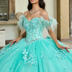 Sexy Sweetheart Quinceanera Dresses Applique Lace Beads Feather Ball Gown Sweet 16 Year Princess Dress For 15 Years vestidos de