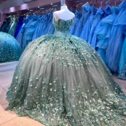 Seyx Sweetheart 3D Floral Appliques Beads Quinceanera Dresses Princess Ball Gown Sweet 16 Dress Off The Shoulder Prom Dress