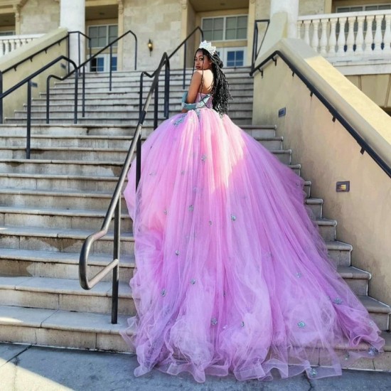 Shiny Lilac Quinceanera Dresses Ball Gown Birthday Party Dress Lace Up Graduation Gown Sweetheart Swet 16 vestidos de quinceanera