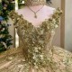 Sparkly Champagne Gold Ball Gown Quinceanera Dress 2024 Off The Shoulder Applique Bead Birthday Party Sweet Vestidos De 15 Anos