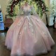 Sparkly Pink Princess Ball Gown Quinceanera Dresses 2024 Appliques Spaghetti Strap Sweetheart Sequined Vestidos De 15 Anos