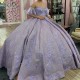 Sweetheart Lavender Shiny Ball Gown Quinceanera Dress Corset Lace Appliques Beading Sequins Sweet 16 Dress Vestidos De XV Anos