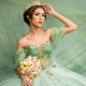 Sweetheart Mint Ball Gown Quinceanera Dress Tulle Applique Lace Beads Tull Off the Shoulder Party Gown Sweet 16 Vestido De 15