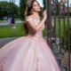 Sweetheart Pink Quinceanera Dress 2024 Off Shoulder Appliques Lace Tull Birthday Princess Gowns Vestidos De 15 Anos