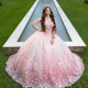 Sweetheart Pink Quinceanera Dress 2024 Off Shoulder Appliques Lace Tull Birthday Princess Gowns Vestidos De 15 Anos