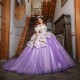 Sweetheart Purple Shiny Ball Gown Quinceanera Dress Sweet 15 16 Years Old Birthday Party Wear Off Shoulder Princess Long Girls